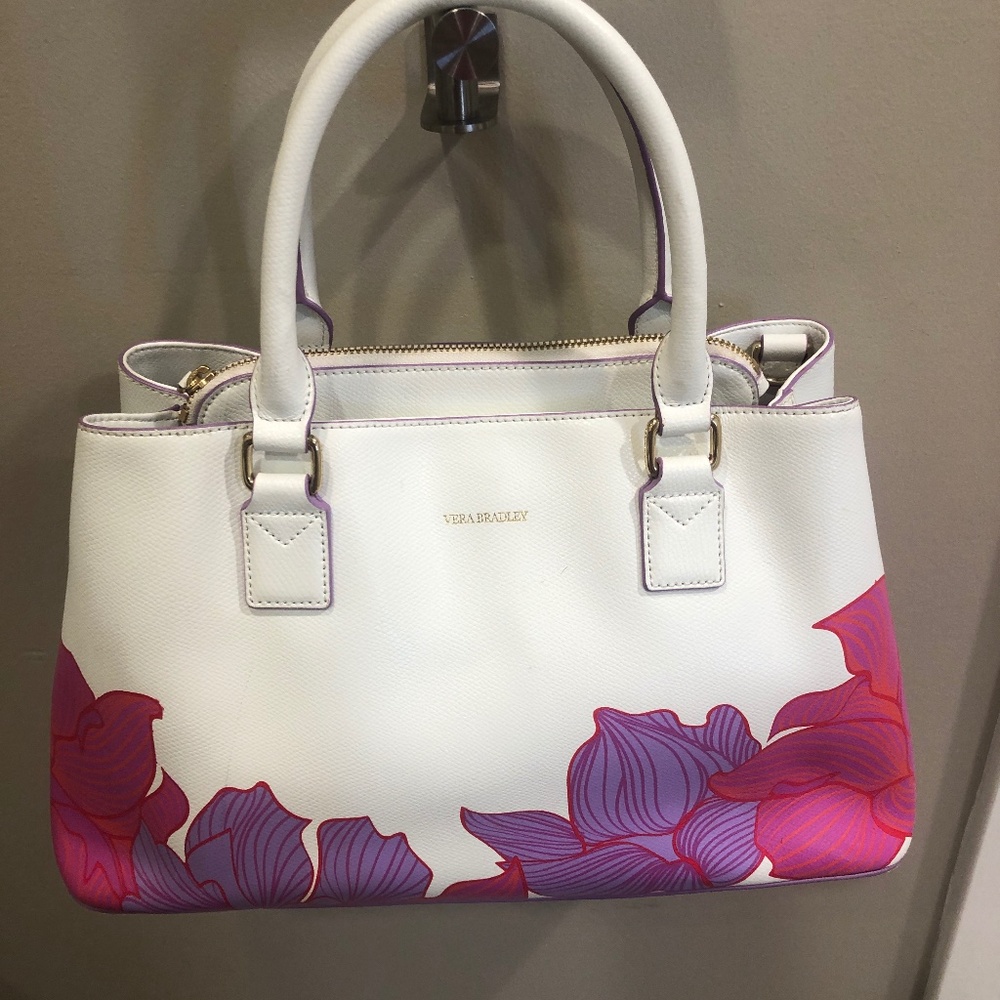 Vera Bradley Emma Floral Leather Satchel